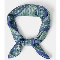 Accessorize Geometric Floral Square Satin Scarf - Green