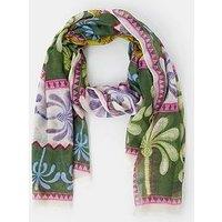 Accessorize Lightweight Palm Print Scarf - Green