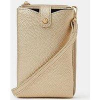 Accessorize Metallic Multipocket Phone Bag - Gold