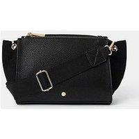 Accessorize Double Zip Crossbody Bag - Black