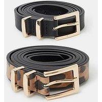Accessorize 2-Pack Skinny Belts - Multi