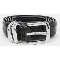 Accessorize Faux Croc Skin Belt - Black