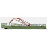 Accessorize Palm Print Flip Flops - Green