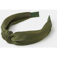 Accessorize Satin Knot Headband - Khaki
