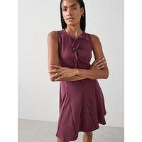 The Very Collection Bow Detail Mini Dress - Plum