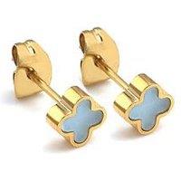 Say It With Crystal Clover Earrings Turquoise - Gold