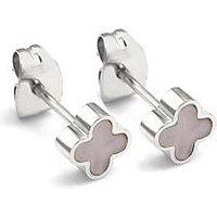 Say It With Crystal Clover Earrings Rose Quartz - Silver