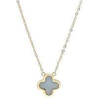 Say It With Crystal Clover Necklace Turquoise - Gold