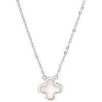 Say It With Crystal Clover Necklace Rose Quartz - Silver