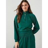 Ellesse Womens Carrera 1/4 Zip Top - Dark Green