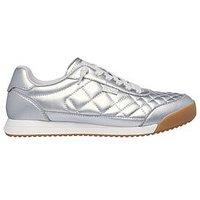 Skechers Bobs Billie Wild Comfort Quilted Trainer - Silver