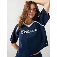 Ellesse Womens Brunelli Knitted Polo Shirt - Navy