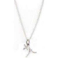 Say It With Dainty Winged Initial Charm Necklace - Sterling Silver A-Z - M