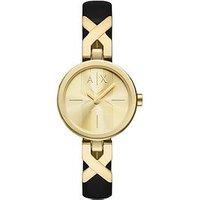 Armani Exchange Women'S Two-Hand Leather Watch, Ax5833 - Black