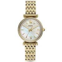 Fossil Women'S Carlie Three-Hand, Gold-Tone Stainless Steel Watch, Es4735