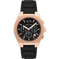 Armani Exchange Men'S Sync Chronograph Silicone Watch, Ax4190 - Black