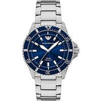 Emporio Armani Men'S World Explorer Solar-Powered 3-Hand Stainless Steel Watch, Ar11697 - Silver