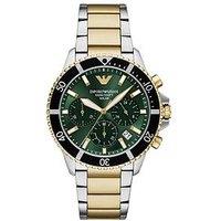 Emporio Armani Men'S World Explorer Solar-Powered Chronograph 2-Tone Stainless Steel Watch Ar11695