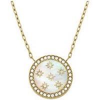 Fossil Women'S Classic Mother-Of-Pearl Gold-Tone Stainless Steel Pendant Necklace, Jf04865710