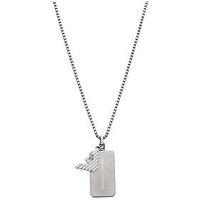 Emporio Armani Men'S Stainless Steel Dog Tag Necklace Egs3167040 - Silver