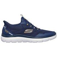 Skechers Summits Lace Up Slip In Trainers - Blue