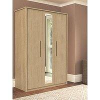 One Call Reign Part Assembled 3 Door Wardrobe With Mirror