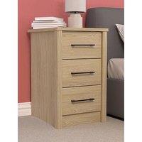 One Call Reign Ready Assembled 3 Drawer Bedside Table