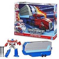Transformers Earthspark Optimus Prime Battle Trailer Playset