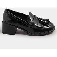 Yours Extra Wide Fit Heeled Tassel Loafer - Black