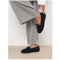Yours Extra Wide Fit Fringe Loafer - Black