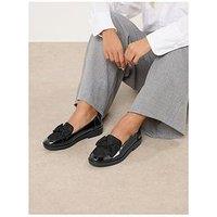 Yours Extra Wide Fit Bow Patent Loafer - Black