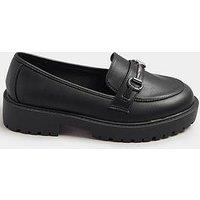 Yours Wide Fit Metal Detail Loafer - Black
