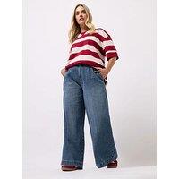 Yours Curve Wide Leg Formal Jean - Blue