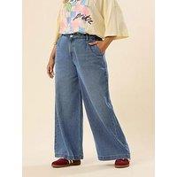 Yours Curve Rigid Palazzo Jean - Blue