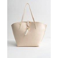 New Look Faux Leather Winged Tote Bag - Cream
