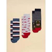 Joules Boys 3 Pack Dino Socks - Multi
