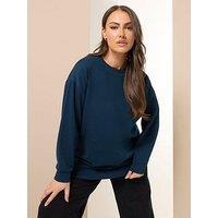 Yours Curve Crew Neck Sweatshirt - Blue