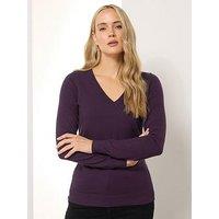 Long Tall Sally Tall V Neck Jumper - Purple