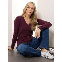 Long Tall Sally Tall V Neck Jumper - Red