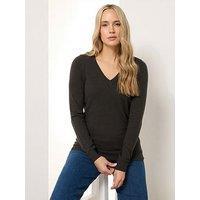 Long Tall Sally Tall V Neck Jumper - Brown