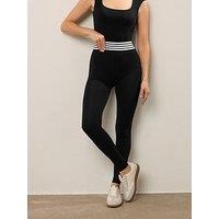 Long Tall Sally Tall Stripe Waistband Legging - Black