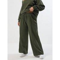 Yours Curve Wide Leg Jogger - Green