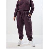 Yours Curve Cuffed Leg Jogger - Purple
