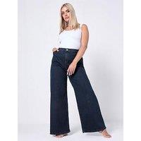 Yours Curve Wide Leg Slouchy Jean - Blue