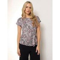 Long Tall Sally Tall Paisley Side Tie Top - Black