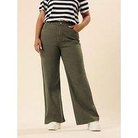 Yours Curve Wide Leg Cargo Jean - Green