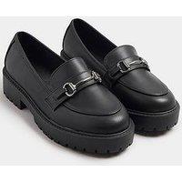 Yours Wide Fit Metal Detail Loafer - Black