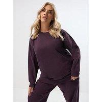 Yours Curve Crew Neck Sweatshirt - Purple