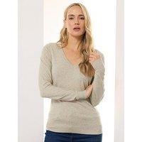 Long Tall Sally Tall V Neck Jumper - Natural