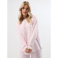 Yours Curve Crew Neck Sweatshirt & Trouser Set - Pink